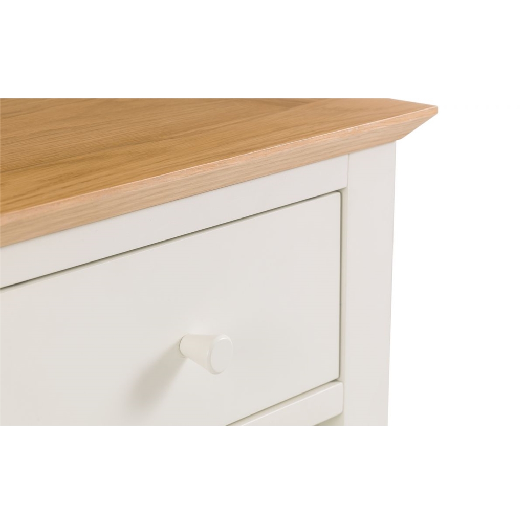 Premium Timeless Two Tone Stone White And Oak Bedside Drawer 1 Drawer