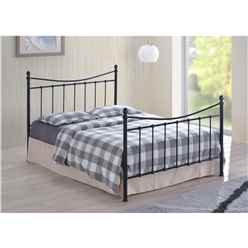 Edwardian Style Black Metal Bed Frame - Small Double 4ft	