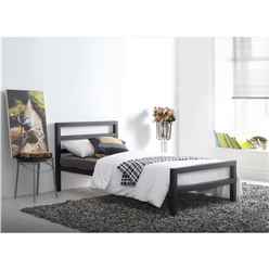 Square Tubular Black Metal Bed Frame - Single 3ft