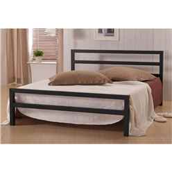 Square Tubular Black Metal Bed Frame - Small Double 4ft 