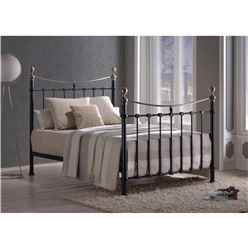 Classic Style Black Metal Bed Frame - King Size 5ft 