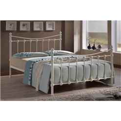 Shell Detailed Ivory Metal Bed Frame - Single 3ft 