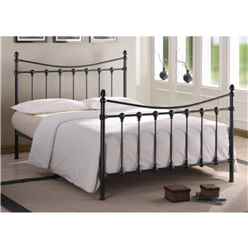 Shell Detailed Black Metal Bed Frame - Single 3ft 