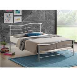 Silver Wave Metal Bed Frame - Single 3ft