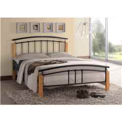 Black Metal & Beech Bed Frame - Single 3ft 