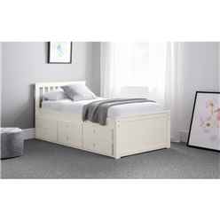 Premier Off-White Day Bed Single 3ft (90cm) + Pull Out Bed (Guest Bed)