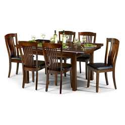 Sleek Mahogany Finish Extending Dining Table (120cm + 40cm x 90cm)