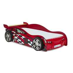 Red Race Car Bed Frame With Underbed Storage Drawer - Single 