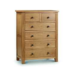 Stylish White Oak Chest - 4+2 Drawers