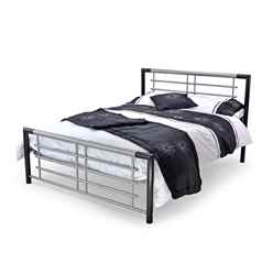 Atlanta Black & Silver Bed Frame - Single 3ft 