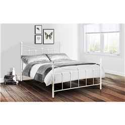 Premium Stone White High End Metal Bed Frame - Single 3ft (90cm) - Best Seller