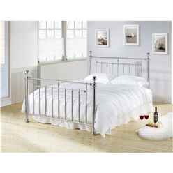 Chrome Nickel Finish Classic Metal Bed Frame - Double 4ft 6"