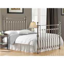 Chrome Squared Metal Bed Frame - Double 4ft 6" 