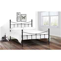 Premium Black & Antique Gold High End Metal Bed Frame - King Size 5ft (150cm) - Best Seller