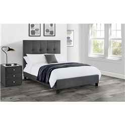 Premium - Slate Grey Fabric Bed Frame - Double 4'6" (135cm) - Best Seller