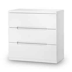 Chic White High Gloss 3 Drawer Chest