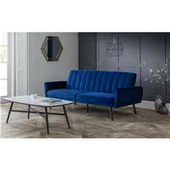 Blue Velvet Sofa Bed