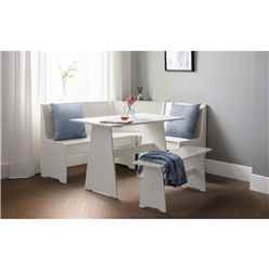 Surf White Corner Dining Set (Table + Bench + Corner Bench)