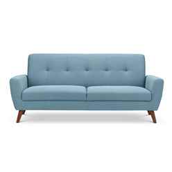 Blue Linen Fabric 3 Seater Sofa