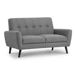 Grey Linen Fabric 2 Seater Sofa