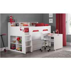 White Space Saver Midsleeper Cabin Bed 3ft (90cm) - Best Seller