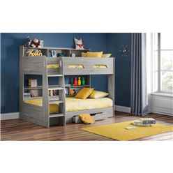 Grey Oak Book Case Bunk Bed 3ft (90cm) - Best Seller