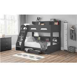 Anthracite Triple Sleeper Book Case Bunk Bed 3ft (90cm) - Best Seller