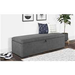 Premium Slate Grey Fabric Blanket Box