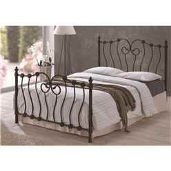 Intricate Weave Ivory Metal Bed Frame - Small Double 4ft