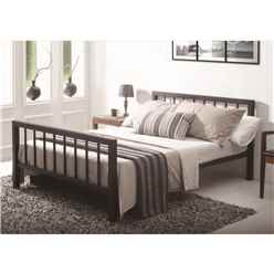 Black Modern Squared Metal Bed Frame - Single 3ft