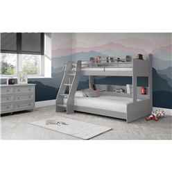 Premium Modern Light Grey Triple Sleeper Bunk Bed 3ft (90cm) - Best Seller