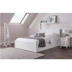 New England Surf White Ottoman Bed - Double 4ft 6" (135cm)