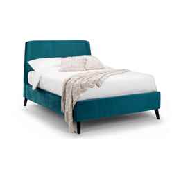 Premium - Teal Velvet Curved Bed Frame - King Size 5ft (150cm)