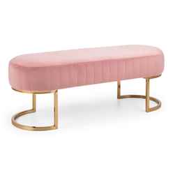 Velvet Cushion Bench - Dusk Pink