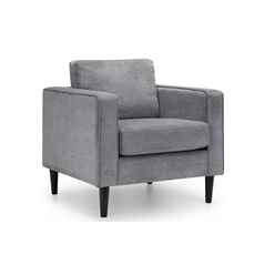 Chenille Fabric Armchair - Grey