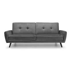 Grey Velvet 2 Seater Sofa Bed