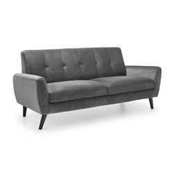 Grey Velvet Three Seater Sofa