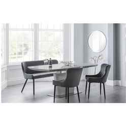 Grey & Luxe Grey Dining Set (2 Chairs & Bench)