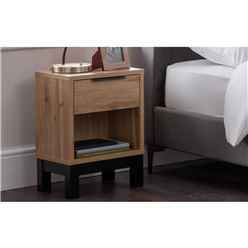 Premier Oak-Effect Bedside Drawer - 1 Drawer