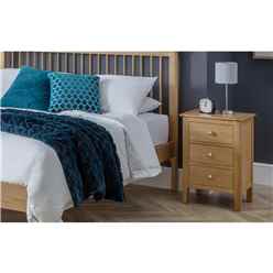 Oakwood Bedside Drawers - 3 Drawers