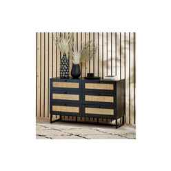 Premier Rattan-Effect Black Drawer Chest - 6 Drawer