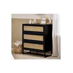 Premier Rattan-Effect Black Drawer Chest - 3 Drawer