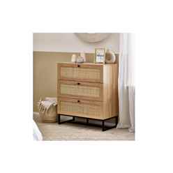 Premier Rattan-Effect Oak Drawer Chest - 3 Drawer