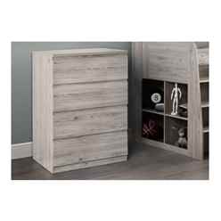 Modern Grey Oak 4 Drawer Chest