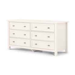 Premier Surf White 6 Drawer Wide Chest