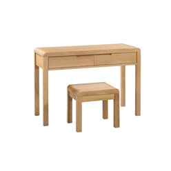 Oak Curve 2 Drawer Dressing Table & Stool