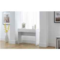 Chic White High Gloss Dressing Table with 2 Drawers