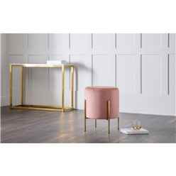 Dusky Pink Velvet Stool