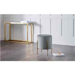 Light Grey Velvet Stool