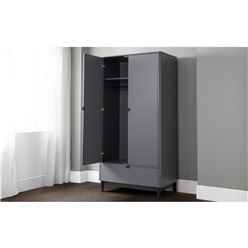 Storm Grey 2 Door 1 Drawer Wardrobe